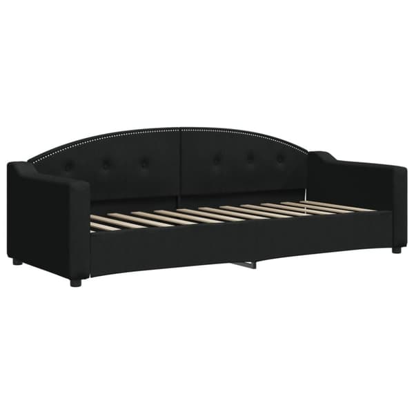 daybed med udtræk 80x200 cm stof sort