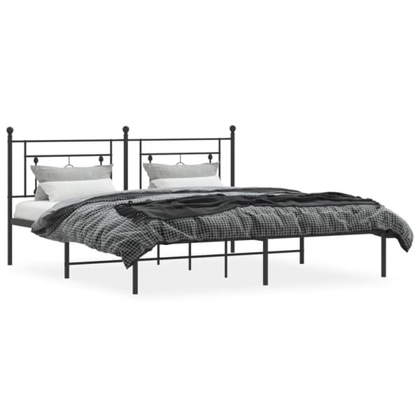 sengeramme med sengegavl 183x213 cm metal sort
