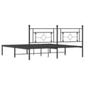 Miniatyrbillede 7 af 10: sengeramme med sengegavl 183x213 cm metal sort