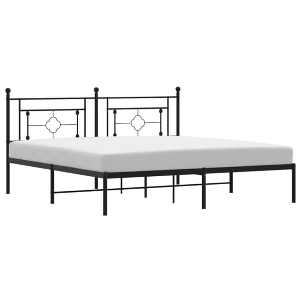 sengeramme med sengegavl 183x213 cm metal sort