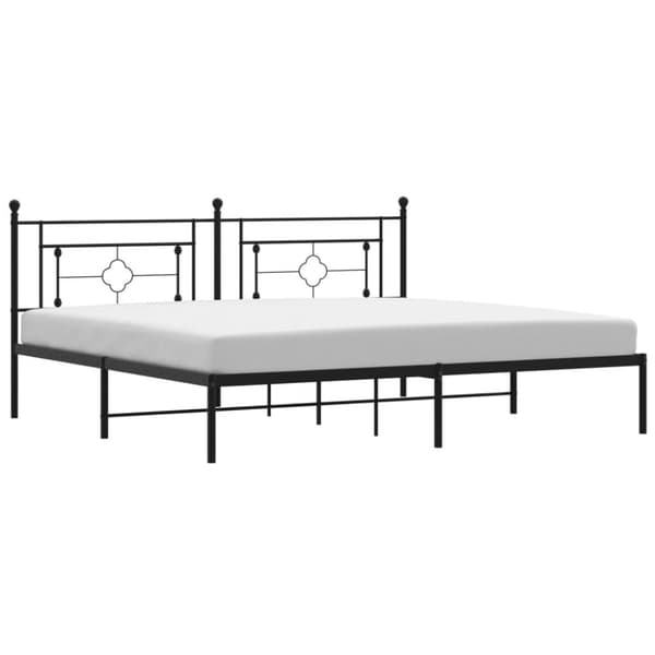 sengeramme med sengegavl 200x200 cm metal sort