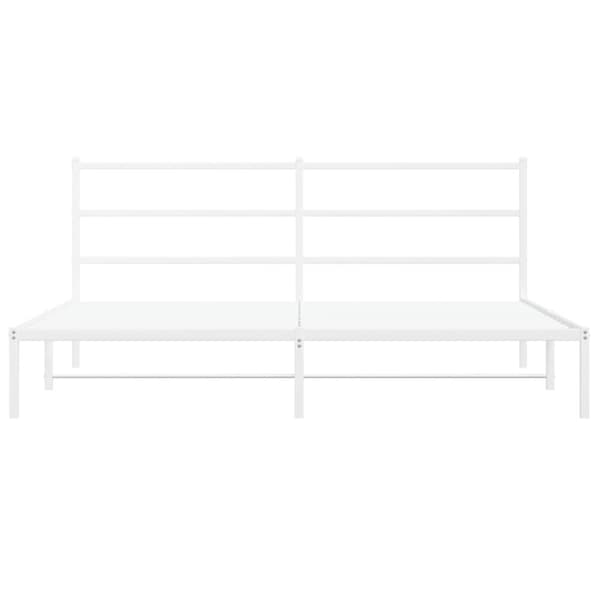 Sängram med huvudgavel metall vit 183x213 cm