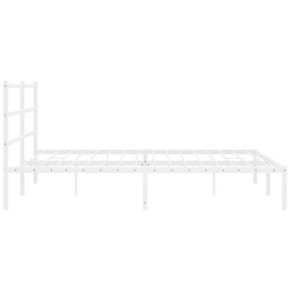 Sängram med huvudgavel metall vit 183x213 cm