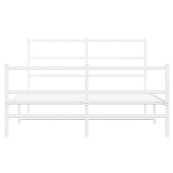 sengeramme med sengegavl og fodgærde 140x200 cm metal hvid