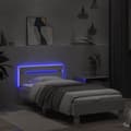 Miniatyrbillede 4 af 10: sengeramme med sengegavl og LED-lys 90x190 cm hvid