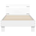 Miniatyrbillede 7 af 10: sengeramme med sengegavl og LED-lys 90x190 cm hvid
