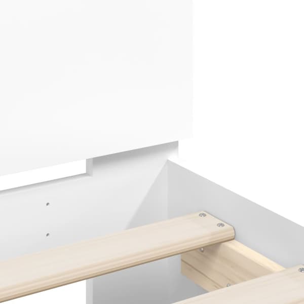 sengeramme med sengegavl og LED-lys 90x190 cm hvid