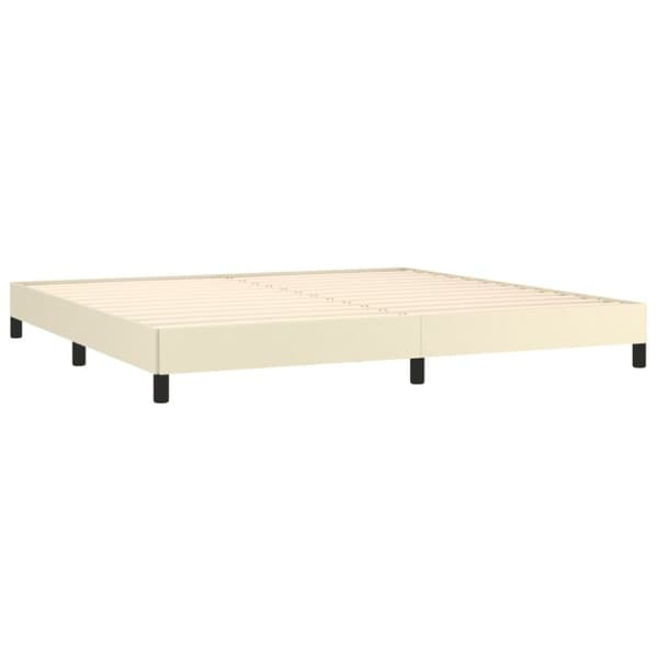Sängram gräddvit 200x200 cm konstläder