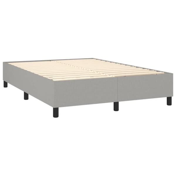 Ramsäng med madrass ljusgrå 140x190 cm tyg
