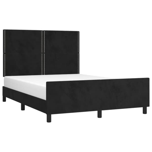 sengeramme med sengegavl 140x190 cm fløjl sort