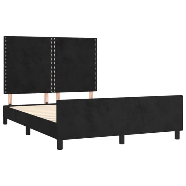 sengeramme med sengegavl 140x190 cm fløjl sort