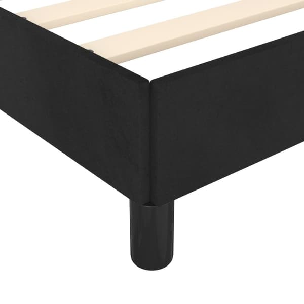 sengeramme med sengegavl 140x190 cm fløjl sort