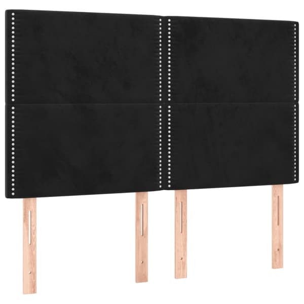 sengeramme med sengegavl 140x190 cm fløjl sort