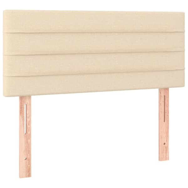 kontinentalseng med madras 90x190 cm stof cremefarvet