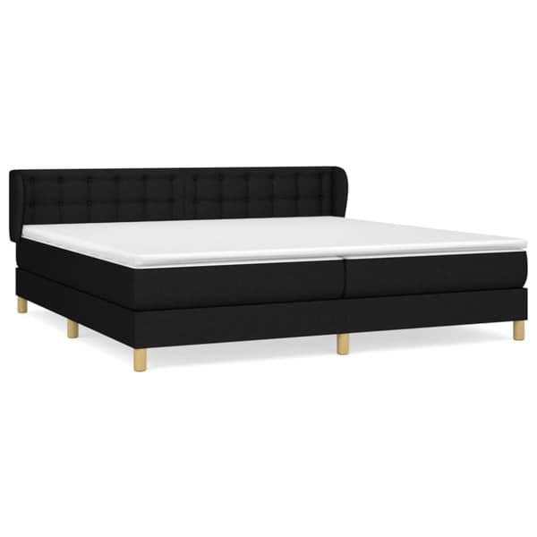 kontinentalseng med madras 200x200 cm stof sort