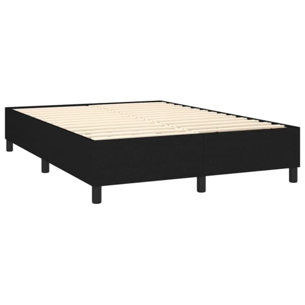 Ramsäng med madrass svart 140x190 cm tyg