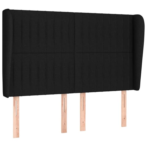 Ramsäng med madrass svart 140x190 cm tyg
