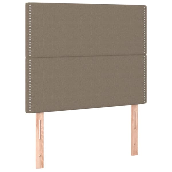 Mannermainen sänky patjalla, taupe, kangas, 90x200 cm