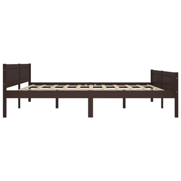 sengestel 200x200 cm massivt fyrretræ mørkebrun