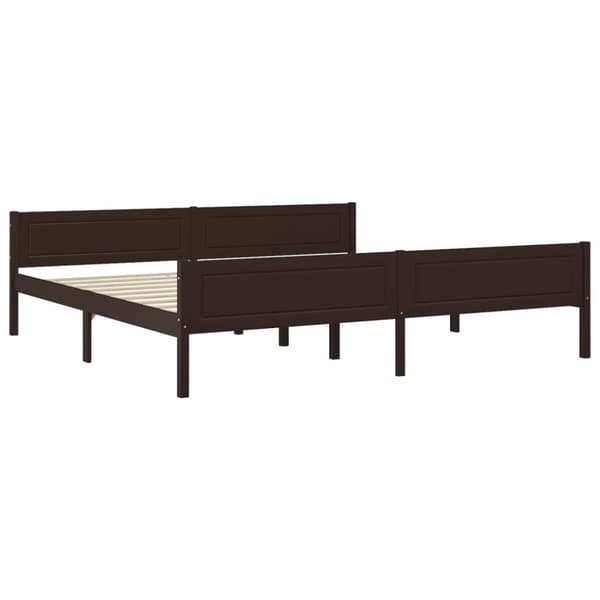 sengestel 200x200 cm massivt fyrretræ mørkebrun