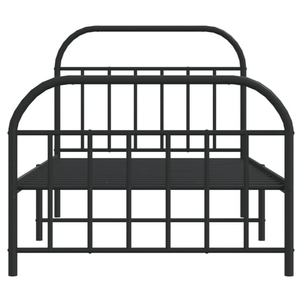 sengeramme med sengegavl og fodgærde 107x203 cm metal sort