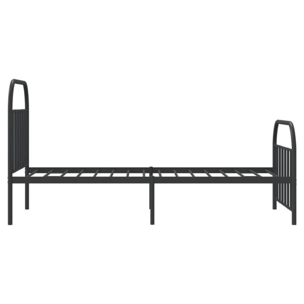 sengeramme med sengegavl og fodgærde 107x203 cm metal sort