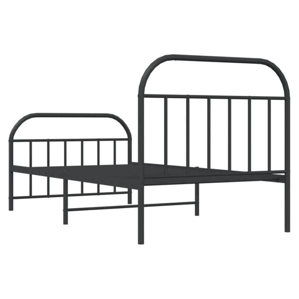 sengeramme med sengegavl og fodgærde 107x203 cm metal sort