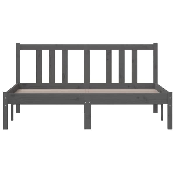 sengeramme 135x190 cm Double massivt fyrretræ grå