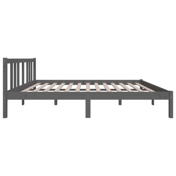 sengeramme 135x190 cm Double massivt fyrretræ grå