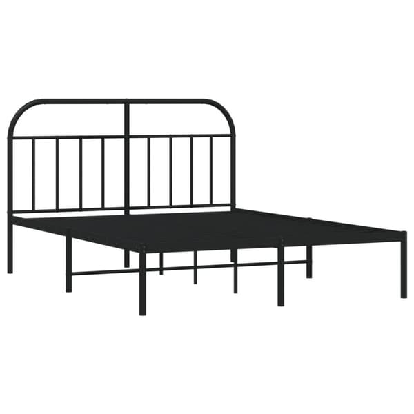 sengeramme med sengegavl 150x200 cm metal sort