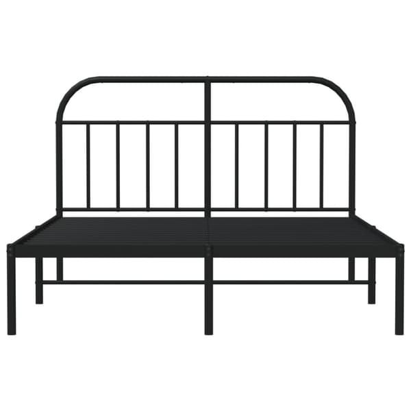 sengeramme med sengegavl 150x200 cm metal sort