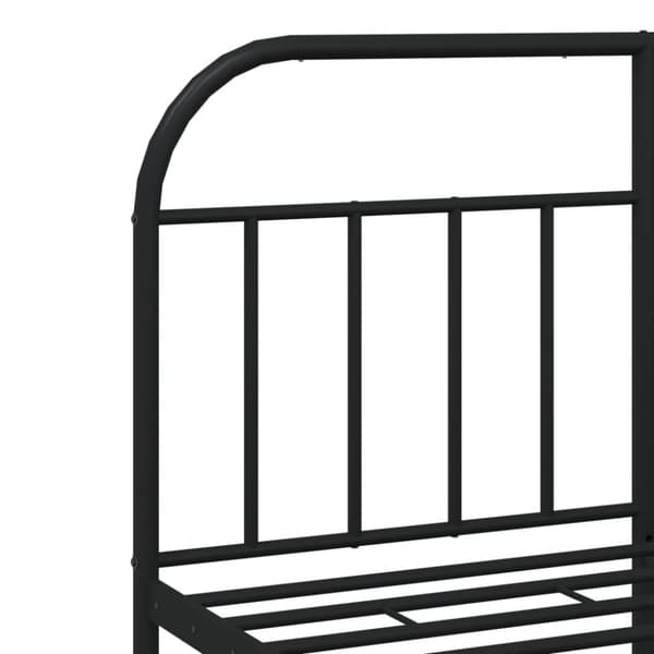 sengeramme med sengegavl 150x200 cm metal sort