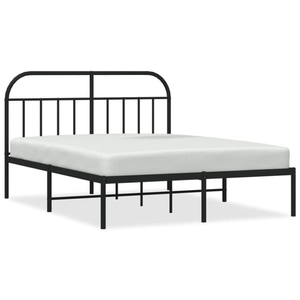 sengeramme med sengegavl 150x200 cm metal sort