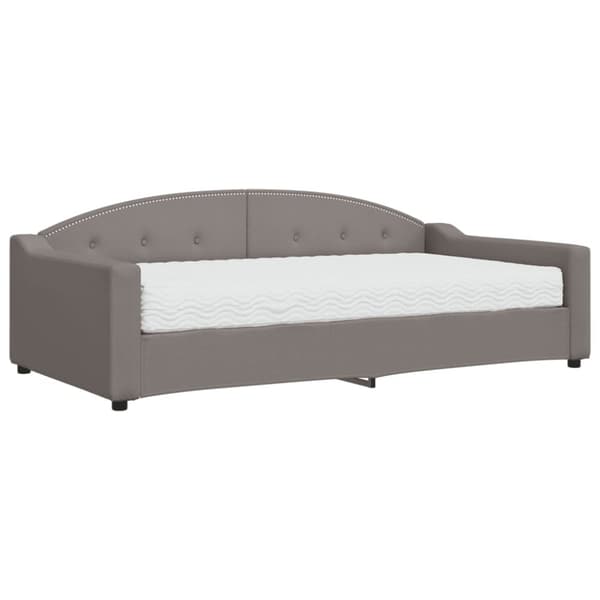 daybed med madras 100x200 cm stof gråbrun