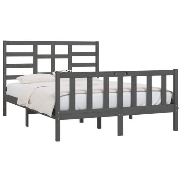 sengeramme 150x200 cm King Size massivt fyrretræ grå