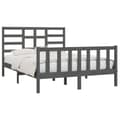 Miniatyrbillede 3 af 8: sengeramme 150x200 cm King Size massivt fyrretræ grå