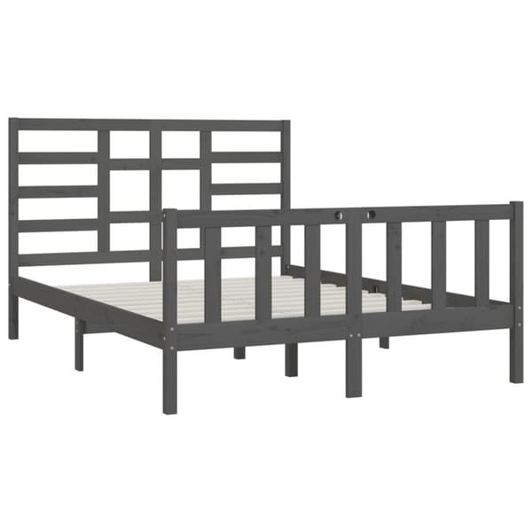 sengeramme 150x200 cm King Size massivt fyrretræ grå
