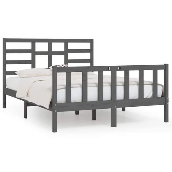 sengeramme 150x200 cm King Size massivt fyrretræ grå