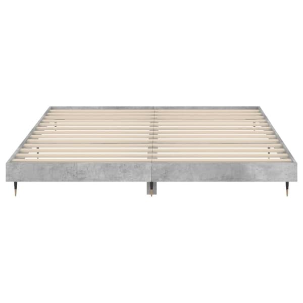 Sängynrunko betoninharmaa 200x200 cm tekninen puu