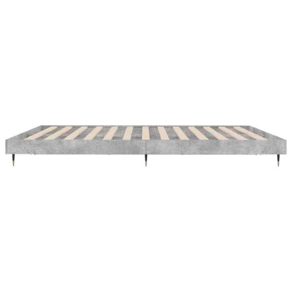 Sängynrunko betoninharmaa 200x200 cm tekninen puu