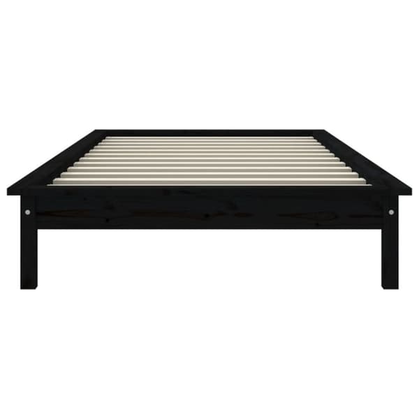 Sängynrunko musta 100x200 cm täysi mänty