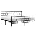 Miniatyrbillede 3 af 9: sengeramme med sengegavl og fodgærde 183x213 cm metal sort