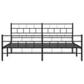 Miniatyrbillede 5 af 9: sengeramme med sengegavl og fodgærde 183x213 cm metal sort