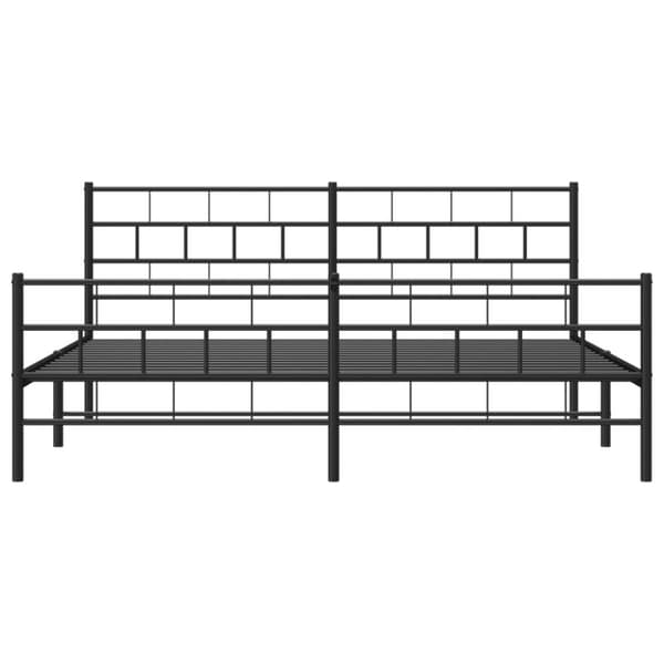 sengeramme med sengegavl og fodgærde 183x213 cm metal sort