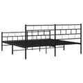 Miniatyrbillede 7 af 9: sengeramme med sengegavl og fodgærde 183x213 cm metal sort