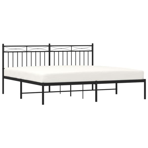 sengeramme med sengegavl 183x213 cm metal sort