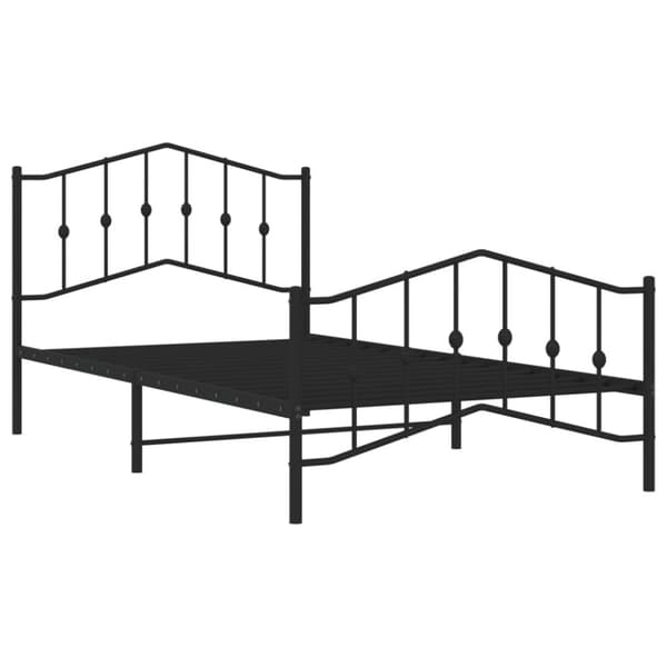 sengeramme med sengegavl og fodgærde 107x203 cm metal sort