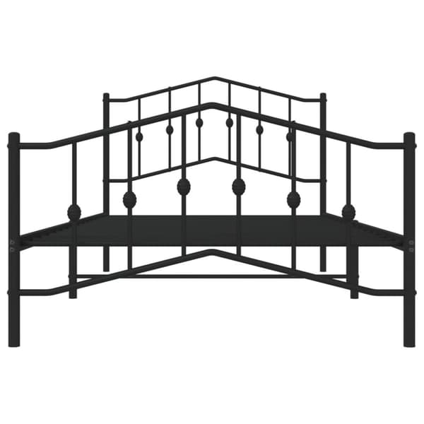 sengeramme med sengegavl og fodgærde 107x203 cm metal sort