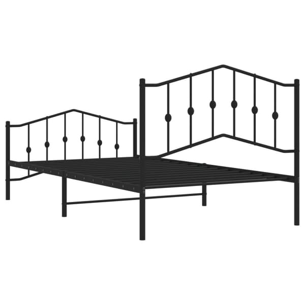 sengeramme med sengegavl og fodgærde 107x203 cm metal sort