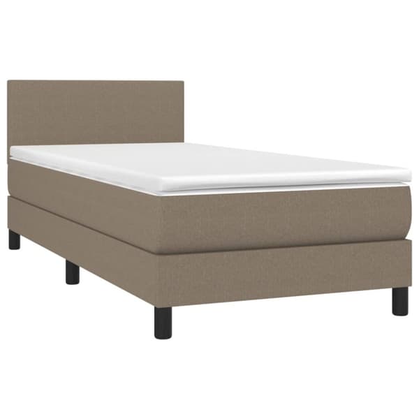 Ramsäng med madrass taupe 80x200 cm tyg